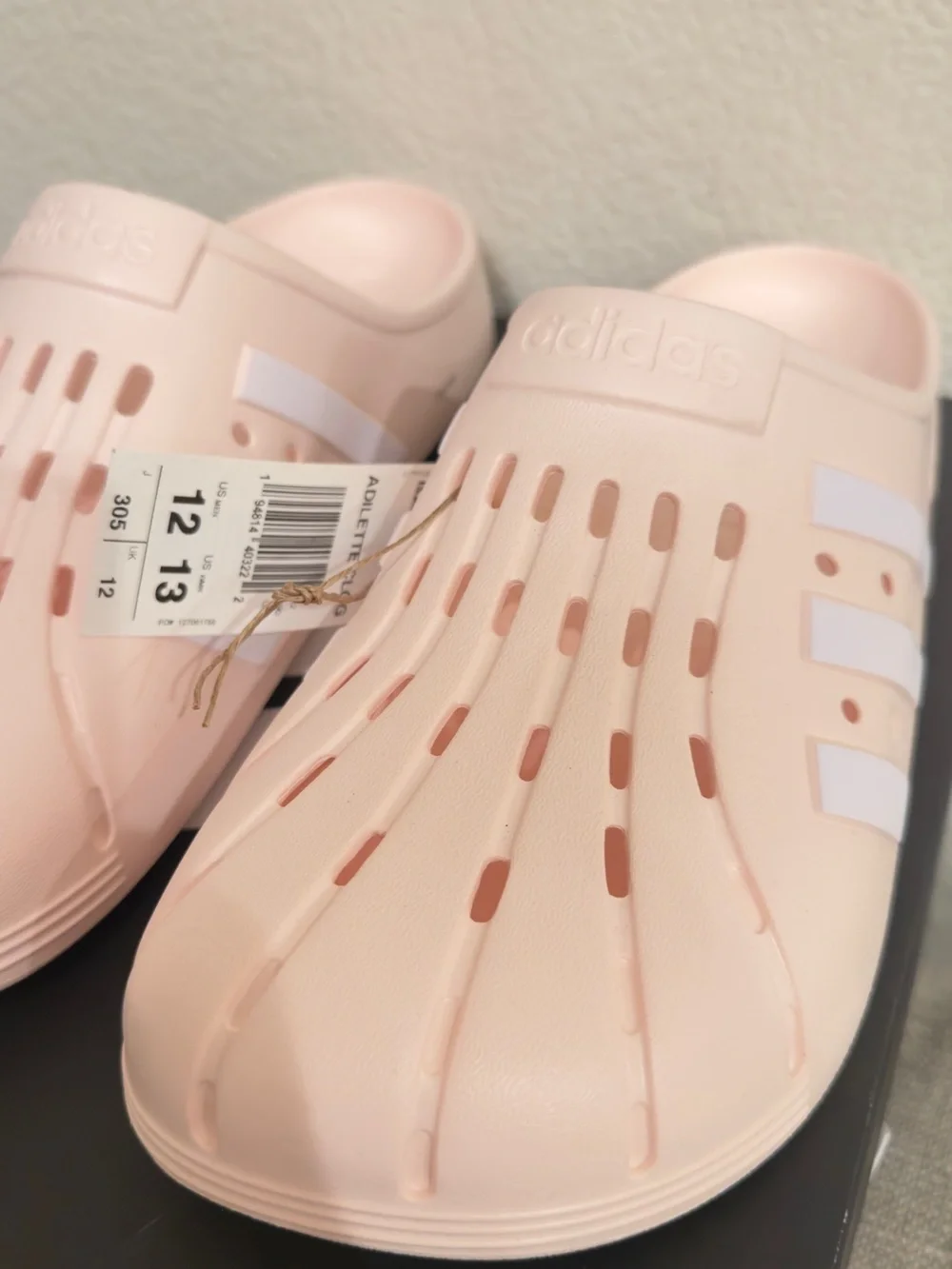 Adidas Adilette Clogs Pink White Shell Toe Slides